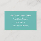 Blauwgroen Blauw Wit Haar & Make Up Stijlvol Moder Visitekaartje (Achterkant)