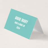 Blauwgroen Blauw Wit Haar Salon Make-up Modern 202 Visitekaartje (Voorkant)