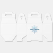 Blauwgroen Blauw Wit Kerst Sneeuwvlok Bedankdoosjes (Ongevouwen)