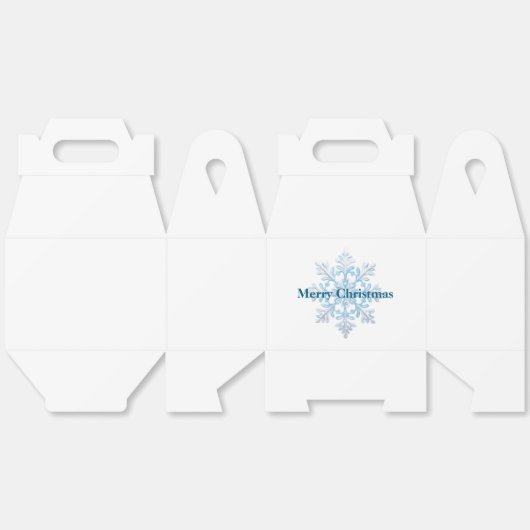 Blauwgroen Blauw Wit Kerst Sneeuwvlok Bedankdoosjes (Ongevouwen)