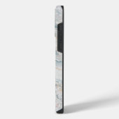 Blauwgroen blauw wit Turquoise Geode Pattern iPhone Hoesje (Linkerkant)