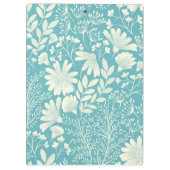 Blauwgroen blauw-witte Floral-Patroonmonogram Klembord (Achterkant)