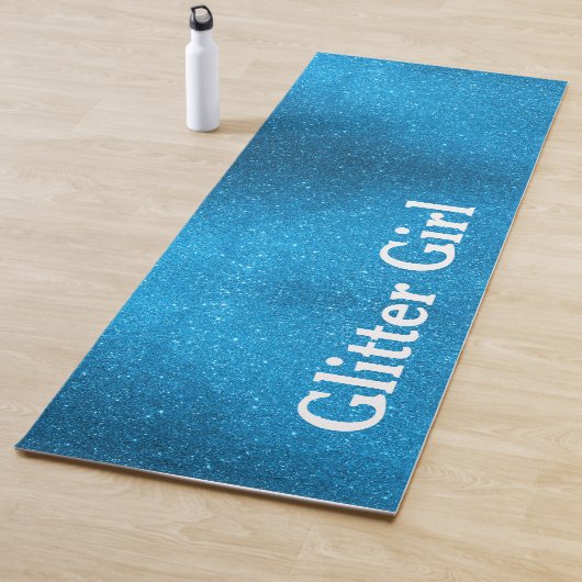 Blauwgroen blauw yoga glitter meisje aanpassen spr yogamat (In situ)