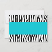 Blauwgroen Blauw Zebra Modern RSVP Kaartje (Achterkant)