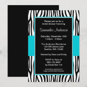 Blauwgroen blauw Zebra Vrijgezellenfeest Kaart (Voorkant / Achterkant)