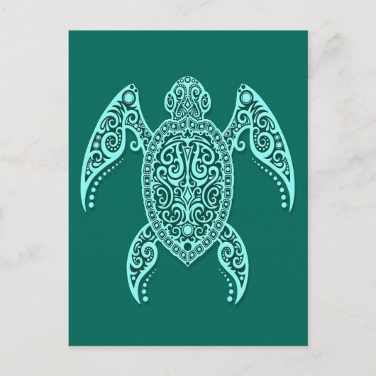 Blauwgroen blauw Zee Briefkaart (Voorkant)