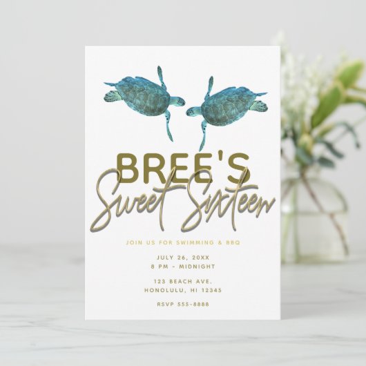 Blauwgroen blauw Zee - Kreukstrips met goudzoet 16 Kaart (Staand voorkant)