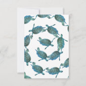 Blauwgroen blauw Zee Turtles Gold Beach Weddenscha Kaart (Achterkant)