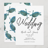 Blauwgroen blauw Zee Turtles Ocean Elegant Beach W Kaart (Voorkant / Achterkant)