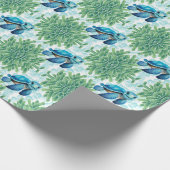 Blauwgroen Blauw Zeeen Schildpad Zeewier Jongen Ba Cadeaupapier (Hoek)