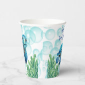 Blauwgroen Blauw Zeeen Schildpad Zeewier Jongen Ba Papieren Bekers (Rechts)