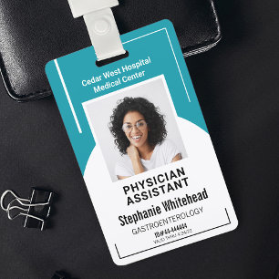 Blauwgroen blauw ziekenhuis medisch medewerker fot badge