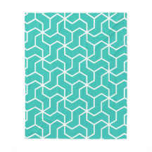 Blauwgroen blauw zigzag modern art-deco geometrisc