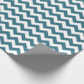 Blauwgroen blauw zigzag-omslagpapier cadeaupapier (Hoek)