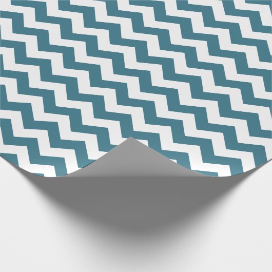 Blauwgroen blauw zigzag-omslagpapier cadeaupapier (Hoek)