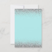 Blauwgroen Blauw Zilver Elke leeftijd Glitter Mode Kaart (Achterkant)