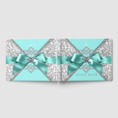 Blauwgroen Blauw Zilver Verjaardagsfeest Wedding G Gastenboek (Volledig)