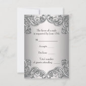 Blauwgroen Blauw Zilveren Masker Masquerade Party  RSVP Kaartje (Achterkant)