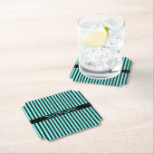 Blauwgroen blauw zwart Baby shower Aangepaste naam Kartonnen Onderzetters (Insitu)