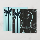 Blauwgroen blauw zwart Baby shower Kaart (Voorkant / Achterkant)