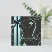Blauwgroen blauw zwart Baby shower Kaart (Staand voorkant)