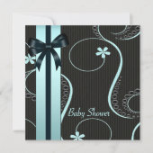 Blauwgroen blauw zwart Baby shower Kaart (Voorkant)