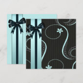 Blauwgroen blauw zwart Baby shower Kaart (Voorkant / Achterkant)