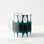 Blauwgroen Blauw Zwart Geometrisch Abstract Koffiemok (Voorkant links)