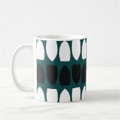Blauwgroen Blauw Zwart Geometrisch Abstract Koffiemok (Links)