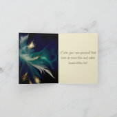 blauwgroen blauw zwart gouden veer gevouwen (Binnen)