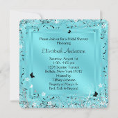 Blauwgroen Blauw Zwart Wit Vlinder Vrijgezellenfee Kaart (Achterkant)