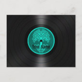 Blauwgroen blauwboom van het leven Persoonlijk Vin Briefkaart (Voorkant)