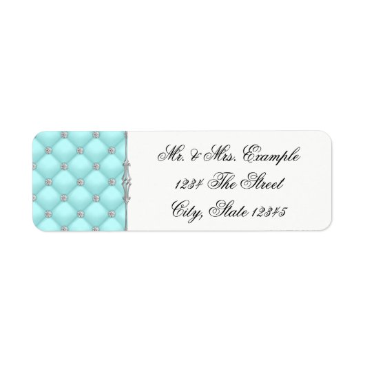 Blauwgroen blauwe adreslabels voor retourzendingen etiket (Voorkant)