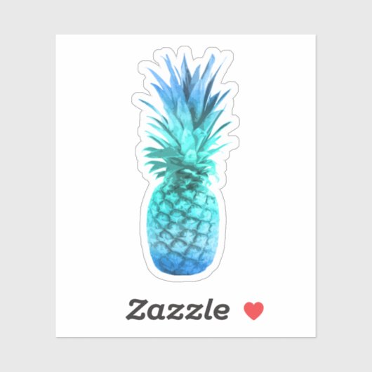 Blauwgroen blauwe ananas sticker (Vel)
