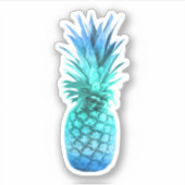 Blauwgroen blauwe ananas sticker (Voorkant)