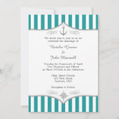Blauwgroen blauwe Aqua Gray Notical Wedding Uitnod Kaart (Voorkant)