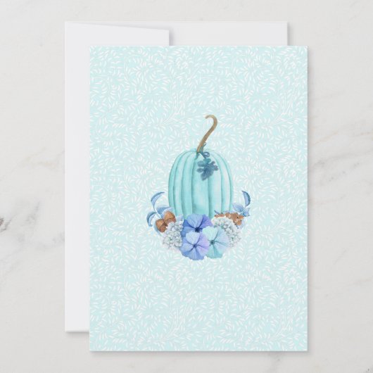 Blauwgroen Blauwe Aqua Taupe Pompoen Thanksgiving Kaart (Achterkant)