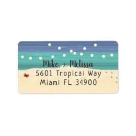 Blauwgroen & blauwe band- en tekenlampjes etiket