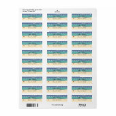 Blauwgroen & blauwe band- en tekenlampjes etiket (Full Sheet)