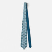 Blauwgroen blauwe bloemen Elegant Pattern Groomsme Stropdas (Voorkant)