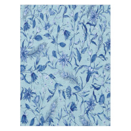 Blauwgroen Blauwe bloemen op een beeldhouwtextuur  Tafelkleed