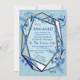 Blauwgroen Blauwe bloemen op een getextureerde ach Kaart