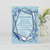 Blauwgroen Blauwe bloemen op een getextureerde ach Kaart (Staand voorkant)