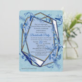 Blauwgroen Blauwe bloemen op een getextureerde ach Kaart (Staand voorkant)