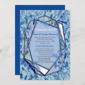 Blauwgroen Blauwe bloemen op een getextureerde ach Kaart (Voorkant / Achterkant)