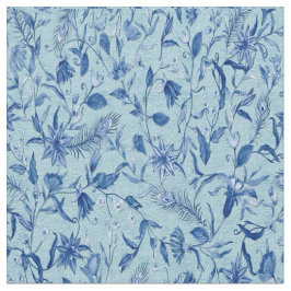 Blauwgroen blauwe bloemen op getextureerde beelden stof