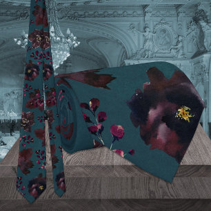 Blauwgroen blauwe Bourgogne Bordeaux Jewel Tone We Stropdas