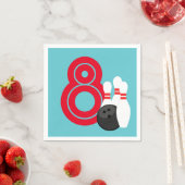 Blauwgroen Blauwe Bowling Verjaardagsservetten Servet (Insitu)