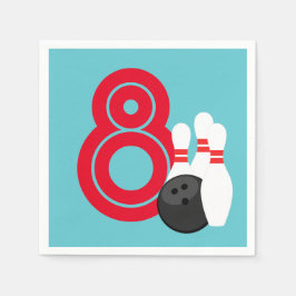 Blauwgroen Blauwe Bowling Verjaardagsservetten Servet