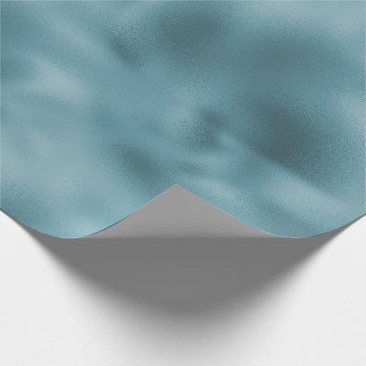 Blauwgroen Blauwe bruiloft Cadeaupapier (Hoek)